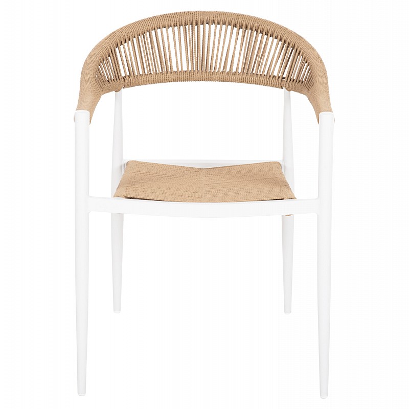 ΠΟΛΥΘΡΟΝΑ ΑΛΟΥΜΙΝΙΟΥ GRET HM5854.01 ΛΕΥΚΗ PE RATTAN ΜΠΕΖ 56x55,5x78Υεκ.