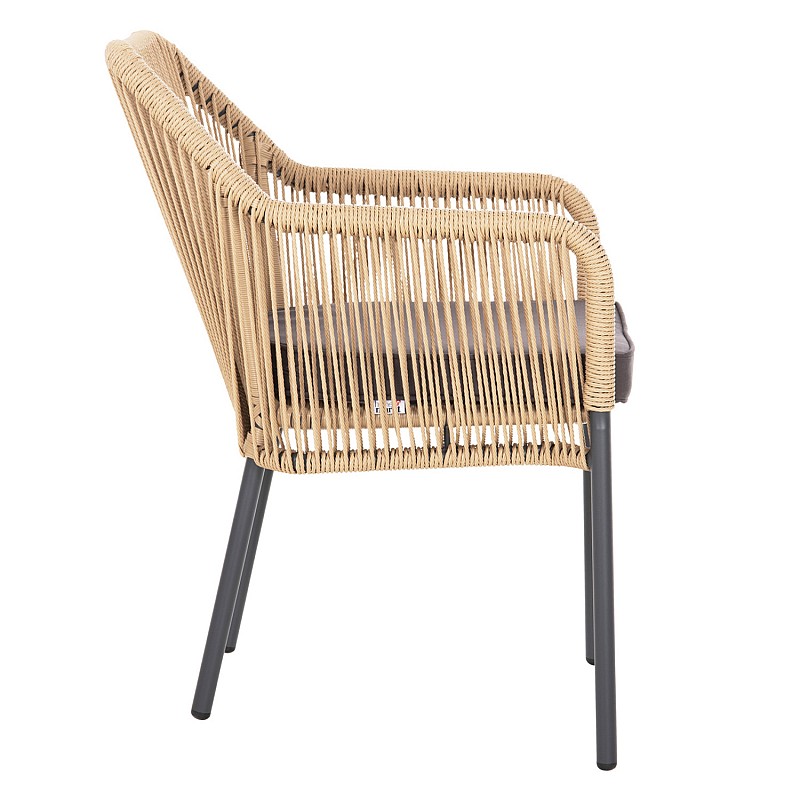 ΠΟΛΥΘΡΟΝΑ ΑΛΟΥΜΙΝΙΟΥ LOKKI HM5855.02 ΑΝΘΡΑΚΙ ΜΕ ΣΧΟΙΝΙ WICKER PE 56x66x82Υ εκ.