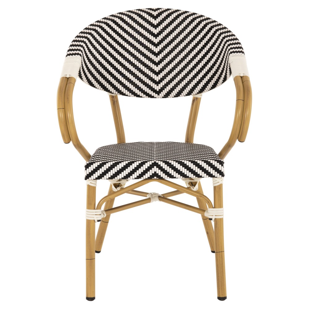 ΠΟΛΥΘΡΟΝΑ BAMBOO LOOK HM5861.01 ΜΑΥΡΟ-ΛΕΥΚΟ 57x55x82 εκ.