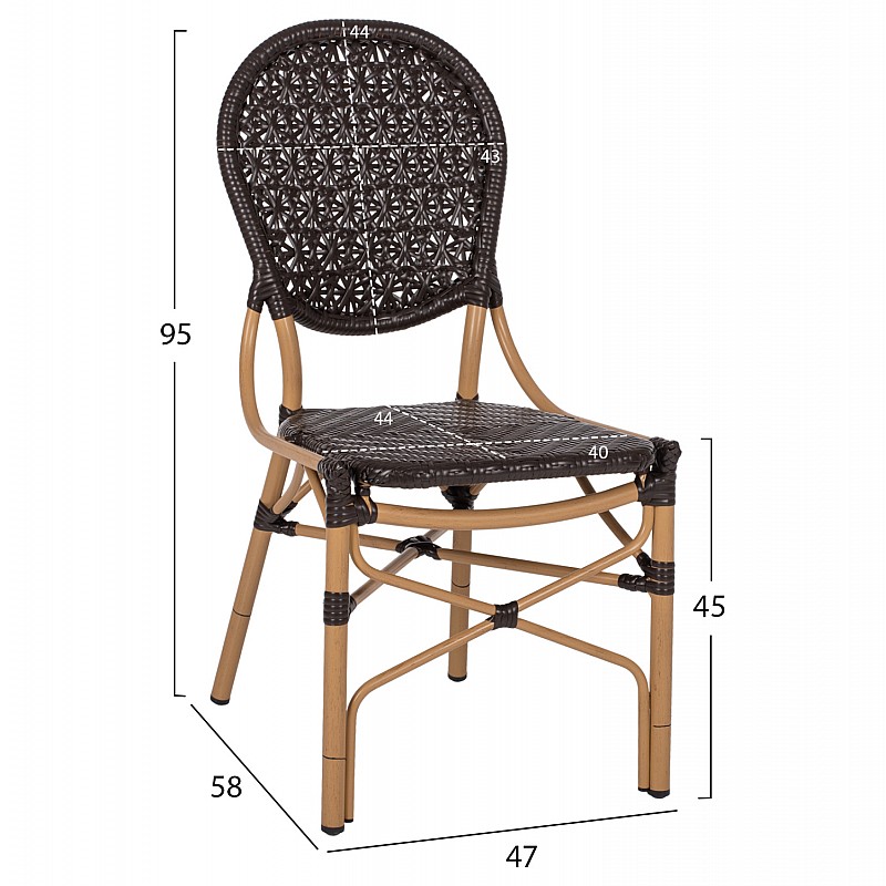 ΚΑΡΕΚΛΑ ΑΛΟΥΜΙΝΙΟΥ BAMBOO LOOK ΜΕ ΚΑΦΕ PE RATTAN HM5925.01 47x58x95Yεκ. ΚΑΡΕΚΛΑ ΑΛΟΥΜΙΝΙΟΥ BAMBOO LOOK ΜΕ ΚΑΦΕ PE RATTAN HM5925.01 47x58x95Yεκ.