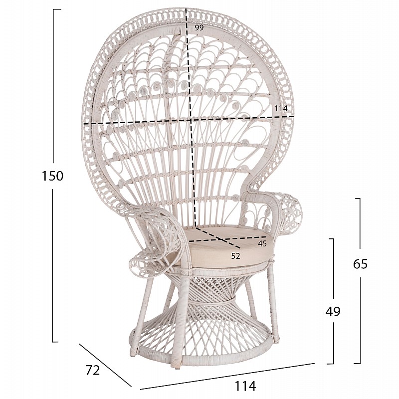 ΠΟΛΥΘΡΟΝΑ ROYAL PEACOCK HM9342.02 RATTAN ΣΕ ΛΕΥΚΟ-ΜΑΞΙΛΑΡΙ ΛΕΥΚΟ 114x72x150Yεκ. ΠΟΛΥΘΡΟΝΑ ROYAL PEACOCK HM9342.02 RATTAN ΣΕ ΛΕΥΚΟ-ΜΑΞΙΛΑΡΙ ΛΕΥΚΟ 114x72x150Yεκ.