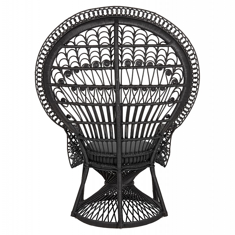 ΠΟΛΥΘΡΟΝΑ ROYAL PEACOCK HM9342.03 RATTAN ΜΑΥΡΟ-ΜΑΞΙΛΑΡΙ ΜΑΥΡΟ 114x72x150Yεκ.