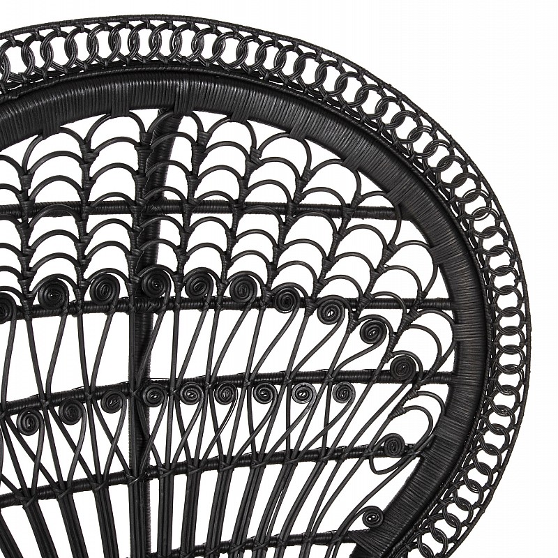 ΠΟΛΥΘΡΟΝΑ ROYAL PEACOCK HM9342.03 RATTAN ΜΑΥΡΟ-ΜΑΞΙΛΑΡΙ ΜΑΥΡΟ 114x72x150Yεκ.