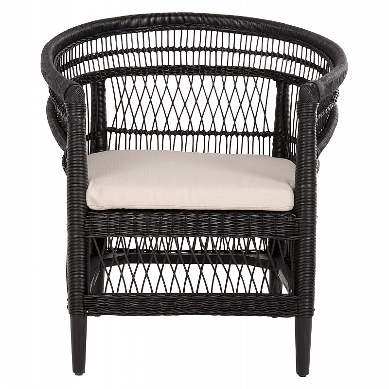 ΠΟΛΥΘΡΟΝΑ MALAWI HM9635.03 ΞΥΛΟ ΜΑΟΝΙ ΜΕ RATTAN ΜΑΥΡΟ-ΛΕΥΚΟ ΜΑΞΙΛΑΡΙ 80x70x86Υεκ.