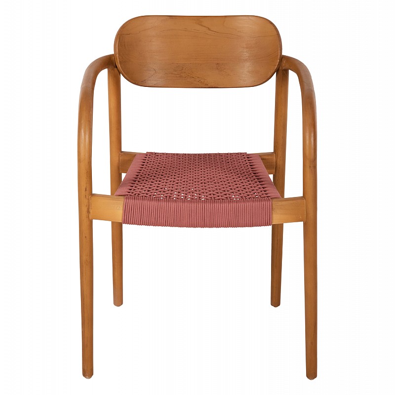 ΠΟΛΥΘΡΟΝΑ OSLO HM9636.06 ΞΥΛΟ TEAK ΦΥΣΙΚΟ & ΡΟΖ ΣΧΟΙΝΙ 55x54x80Yεκ.