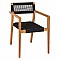 ΠΟΛΥΘΡΟΝΑ CHARLOTTE HM9637.02 ΞΥΛΟ TEAK ΦΥΣΙΚΟ & ΜΑΥΡΟ ΣΧΟΙΝΙ 59x54x83Y εκ.