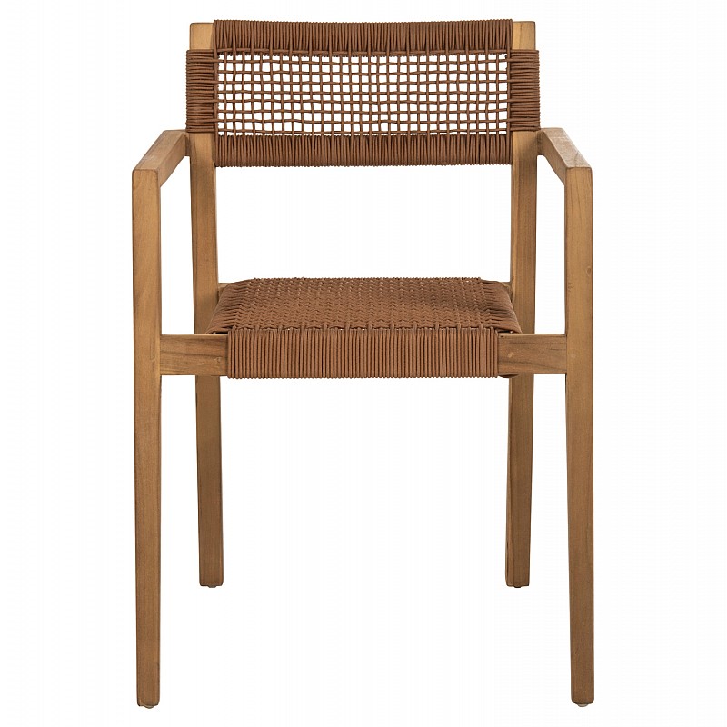 ΠΟΛΥΘΡΟΝΑ CHARLOTTE HM9637.01 ΞΥΛΟ TEAK ΦΥΣΙΚΟ & ΚΑΦΕ ΣΧΟΙΝΙ 59x54x83Y εκ.