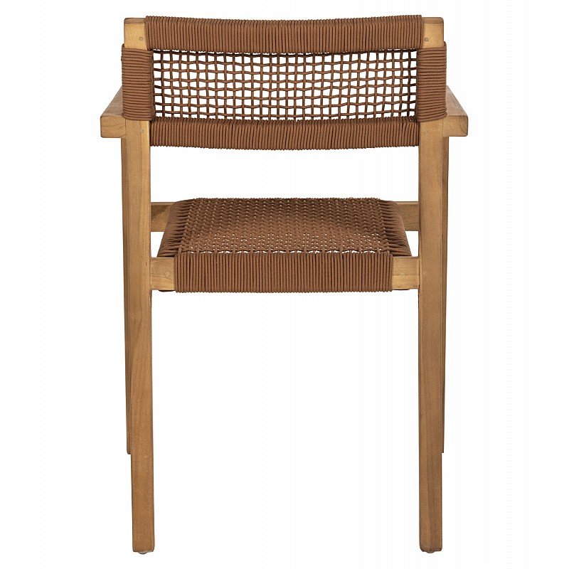 ΠΟΛΥΘΡΟΝΑ CHARLOTTE HM9637.01 ΞΥΛΟ TEAK ΦΥΣΙΚΟ & ΚΑΦΕ ΣΧΟΙΝΙ 59x54x83Y εκ.