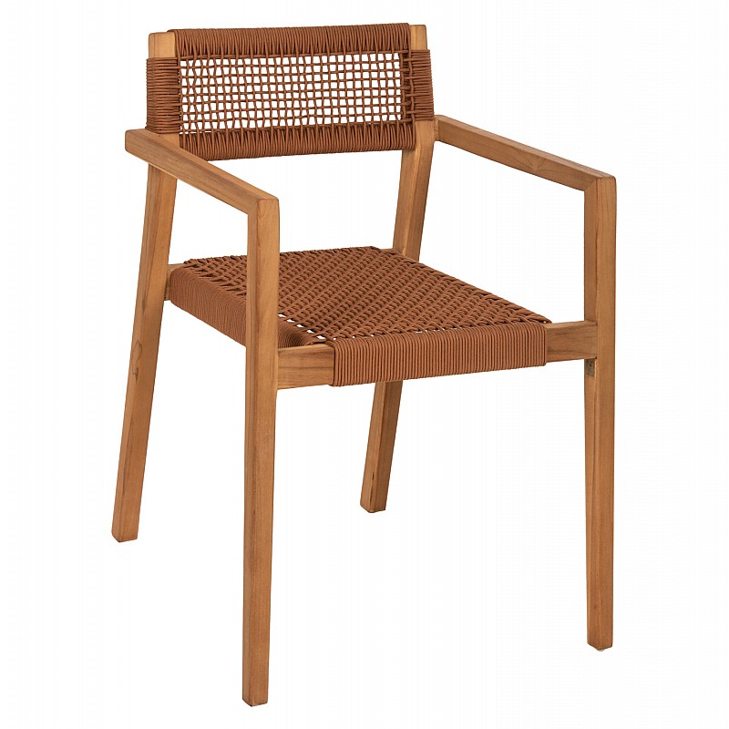 ΠΟΛΥΘΡΟΝΑ CHARLOTTE HM9637.01 ΞΥΛΟ TEAK ΦΥΣΙΚΟ & ΚΑΦΕ ΣΧΟΙΝΙ 59x54x83Y εκ.