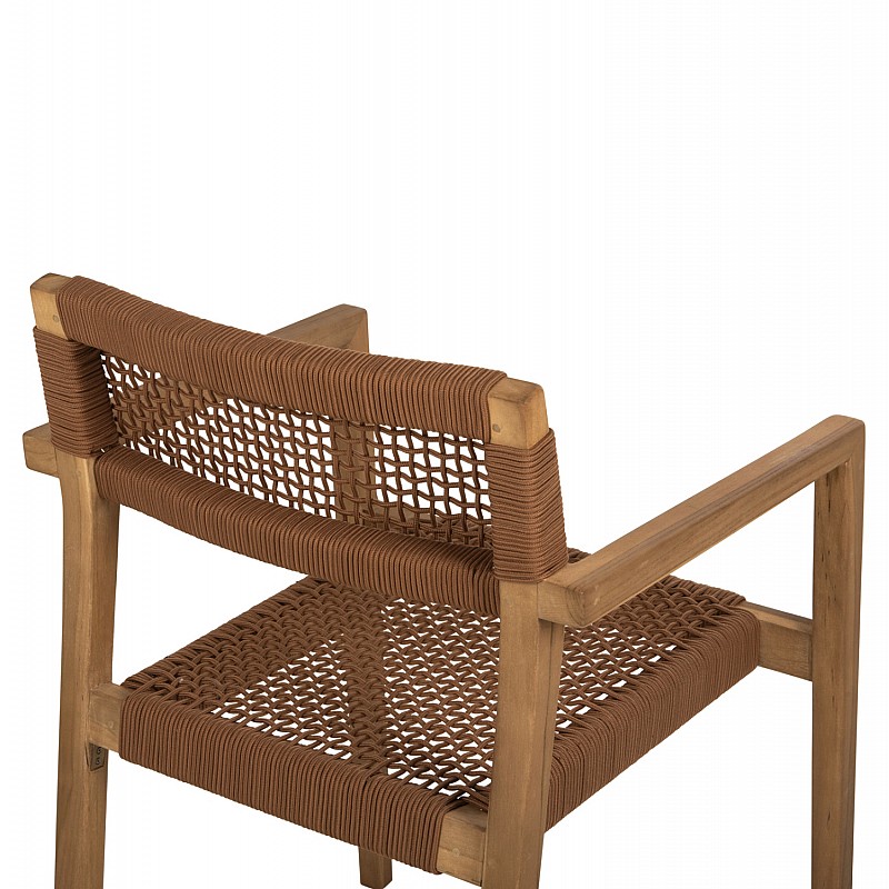 ΠΟΛΥΘΡΟΝΑ CHARLOTTE HM9637.01 ΞΥΛΟ TEAK ΦΥΣΙΚΟ & ΚΑΦΕ ΣΧΟΙΝΙ 59x54x83Y εκ.