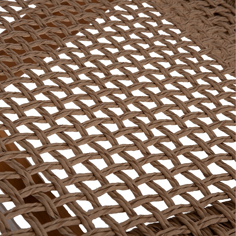 ΞΑΠΛΩΣΤΡΑ PATRON HM5993 TEAK ΞΥΛΟ ΚΑΙ ΣΧΟΙΝΙ VIRO ΣΕ ΠΛΕΞΗ WICKER 191x65x86Yεκ.