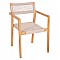 ΠΟΛΥΘΡΟΝΑ CHARLOTTE HM9637.07 ΞΥΛΟ TEAK ΦΥΣΙΚΟ & ΜΠΕΖ ΣΧΟΙΝΙ 58x61x81Yεκ.