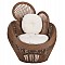 ΠΟΛΥΘΡΟΝΑ CIRCE HM9883 RATTAN ΚΑΦΕ-ΜΑΞΙΛΑΡΙΑ ΕΚΡΟΥ 100x74x112,5Υεκ.