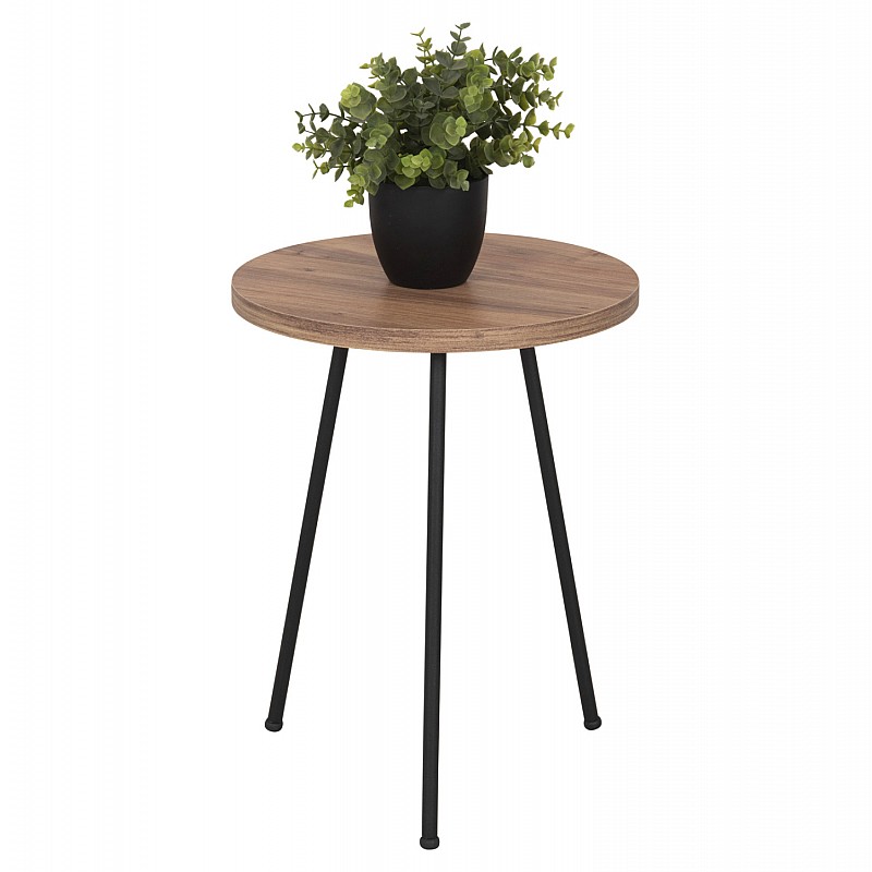 ΣΕΤ ΒΟΗΘ.ΤΡΑΠΕΖΑΚΙΑ KISSA HM18174.04 ΜΕΛΑΜΙΝΗ ΣΕ ΦΥΣΙΚΟ-ΜΑΥΡΑ ΜΕΤΑΛ.ΠΟΔΙΑ