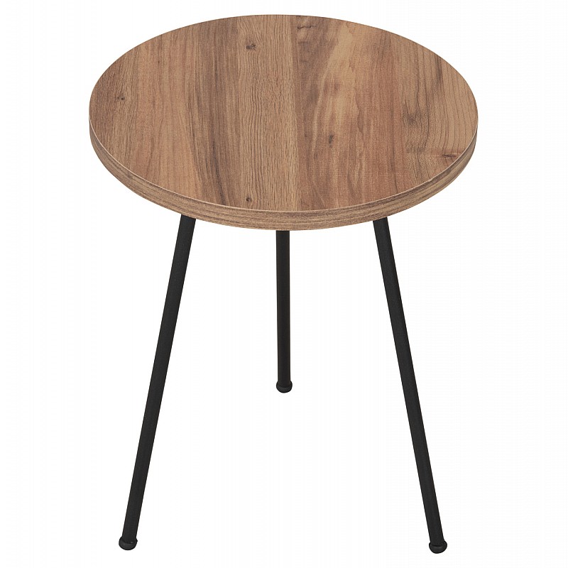 ΣΕΤ ΒΟΗΘ.ΤΡΑΠΕΖΑΚΙΑ KISSA HM18174.04 ΜΕΛΑΜΙΝΗ ΣΕ ΦΥΣΙΚΟ-ΜΑΥΡΑ ΜΕΤΑΛ.ΠΟΔΙΑ