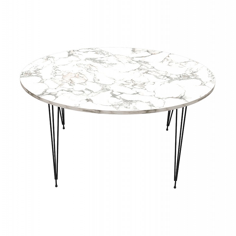 ΤΡΑΠΕΖΙ ΣΑΛΟΝΙΟΥ GRANIT HM18177.01 ΜΕΛΑΜΙΝΗ ΛΕΥΚΟ ΜΑΡΜΑΡΟ-ΜΕΤΑΛ.ΠΟΔΙΑ 90x50x42Υεκ