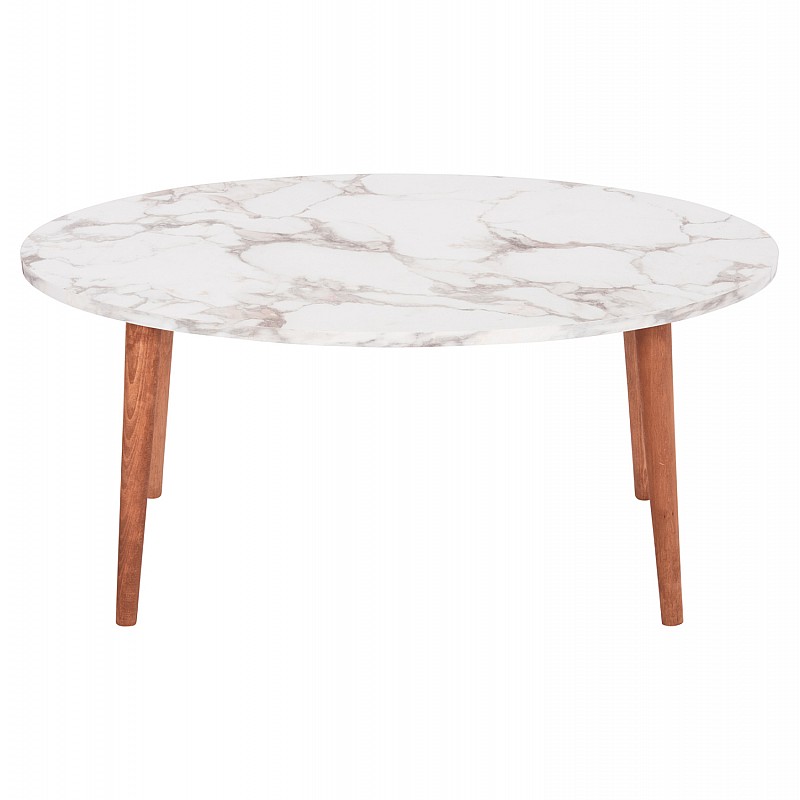 ΣΕΤ ΤΡΑΠΕΖΙ ΣΑΛΟΝΙΟΥ & 3 ΒΟΗΘ.ΤΡΑΠΕΖΙΑ VITAL HM18180.03 ΜΕΛΑΜΙΝΗ ΛΕΥΚΟ ΜΑΡΜΑΡΟ-ΚΑΡΥΔΙ ΠΟΔΙΑ