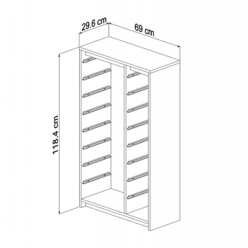 ΣΥΡΤΑΡΙΕΡΑ SANI HM18202.03 ΜΕΛΑΜΙΝΗ SONAMA-14 ΛΕΥΚΑ ΣΥΡΤΑΡΙΑ P.E. 69x29,6x112,2Υεκ