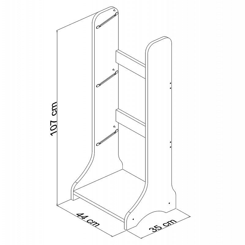 ΕΠΙΠΛΟ ΑΠΟΘΗΚΕΥΣΗΣ FRED HM18208.01 ΛΕΥΚΗ ΜΕΛΑΜΙΝΗ 44x35x107Υεκ.
