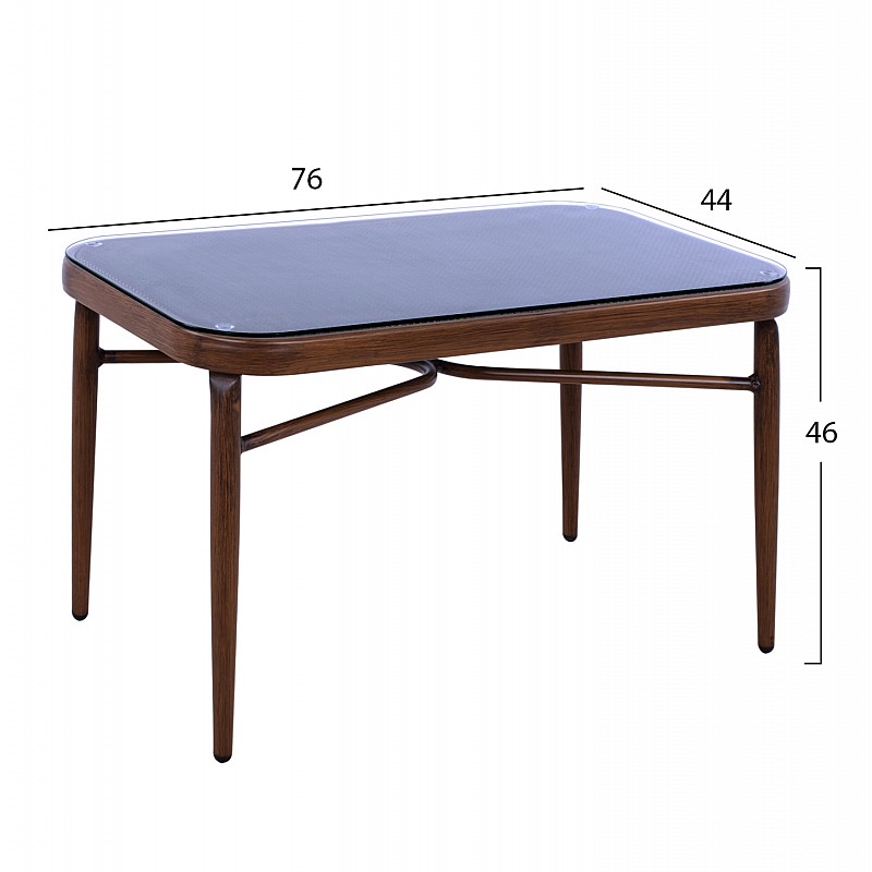 ΣΕΤ ΣΑΛΟΝΙ 4ΤΜΧ BALIN ΑΛΟΥΜΙΝΙΟΥ BAMBOO LOOK ΚΑΦΕ HM5573