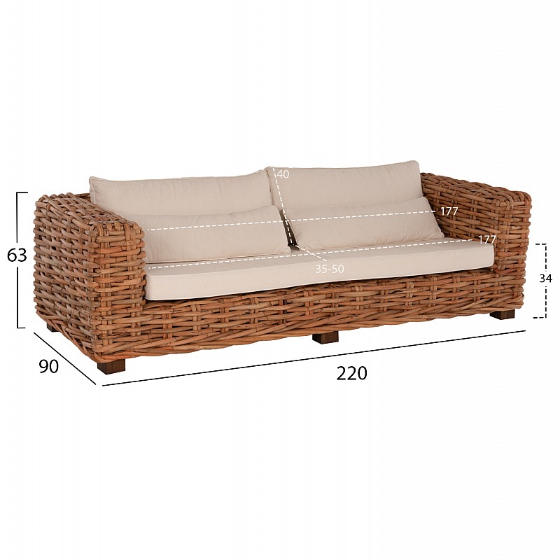 ΣΕΤ ΣΑΛΟΝΙ ΕΞ.ΧΩΡΟΥ TROPEL HM9656 4ΤΜΧ ΦΥΣΙΚΟ RATTAN-ΞΥΛΟ ΜΑΟΝΙ-ΛΕΥΚΑ ΜΑΞΙΛΑΡΙΑ