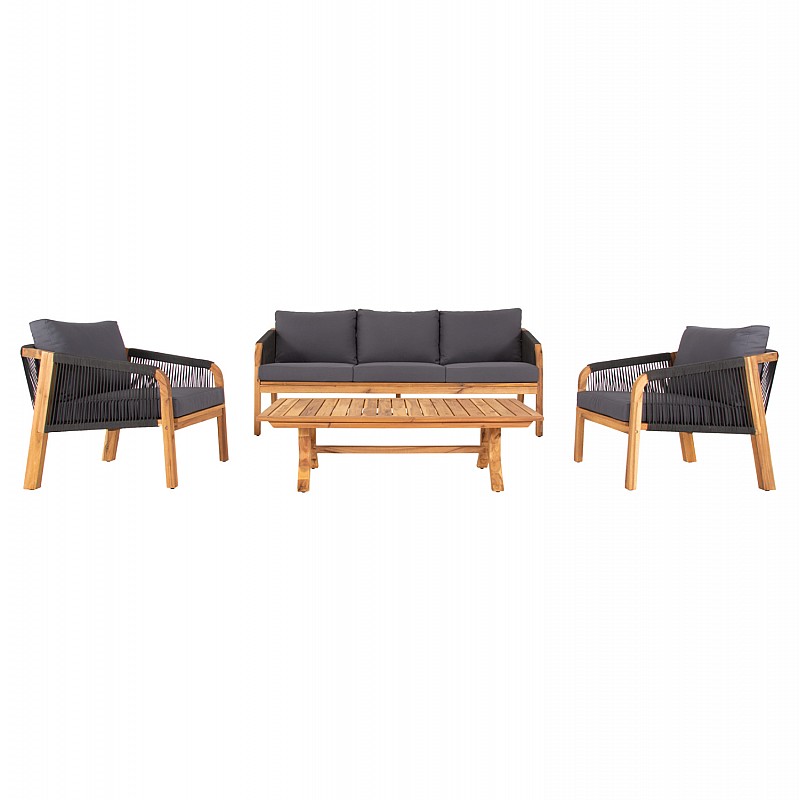 ΣΕΤ ΣΑΛΟΝΙ ΕΞ.ΧΩΡΟΥ 4ΤΜΧ ROSSWELL HM6084.01 ΞΥΛΟ ΑΚΑΚΙΑΣ-ΣΧΟΙΝΙ & ΜΑΞΙΛΑΡΙΑ ΑΝΘΡΑΚΙ