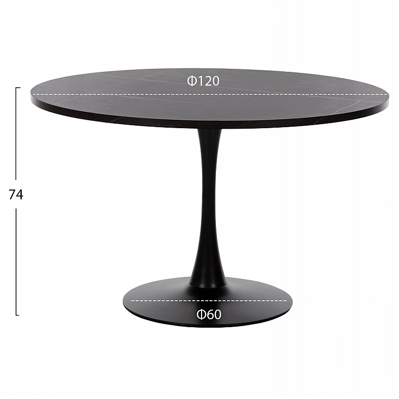 ΤΡΑΠΕΖΙ ΤΡΑΠΕΖΑΡΙΑΣ ROLLO HM9422.12 ΣΤΡΟΓΓΥΛΟ BLACK MARBLE Φ120x74Yεκ. ΤΡΑΠΕΖΙ ΤΡΑΠΕΖΑΡΙΑΣ ROLLO HM9422.12 ΣΤΡΟΓΓΥΛΟ BLACK MARBLE Φ120x74Yεκ.