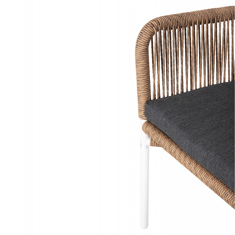 ΚΑΝΑΠΕΣ ΕΞ.ΧΩΡΟΥ BAFFIN HM6054.01 ΑΛΟΥΜΙΝΙΟ ΛΕΥΚΟ-ΣΥΝΘ.RATTAN ΜΠΕΖ-ΑΝΘΡΑΚΙ ΜΑΞΙΛΑΡΙΑ