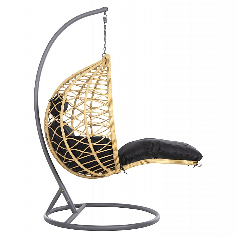 ΜΟΝΗ ΚΡΕΜΑΣΤΗ ΦΩΛΙΑ ME ΥΠΟΠΟΔΙΟ GRACIE HM5755.02 ΜΠΕΖ ΣΥΝΘ.RATTAN-ΓΚΡΙ ΜΕΤΑΛ.ΣΚΕΛΕΤΟΣ Φ104x200Υεκ