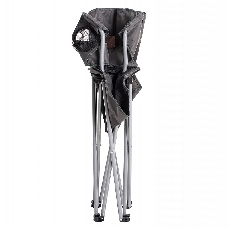 ΠΟΛΥΘΡΟΝΑ FISHERMAN HM5096.01 ΠΤΥΣΣΟΜΕΝΗ CAMPING ΜΕ ΘΕΣΗ ΓΙΑ ΠΟΤΗΡΙ ΓΚΡΙ 77x48x81εκ.