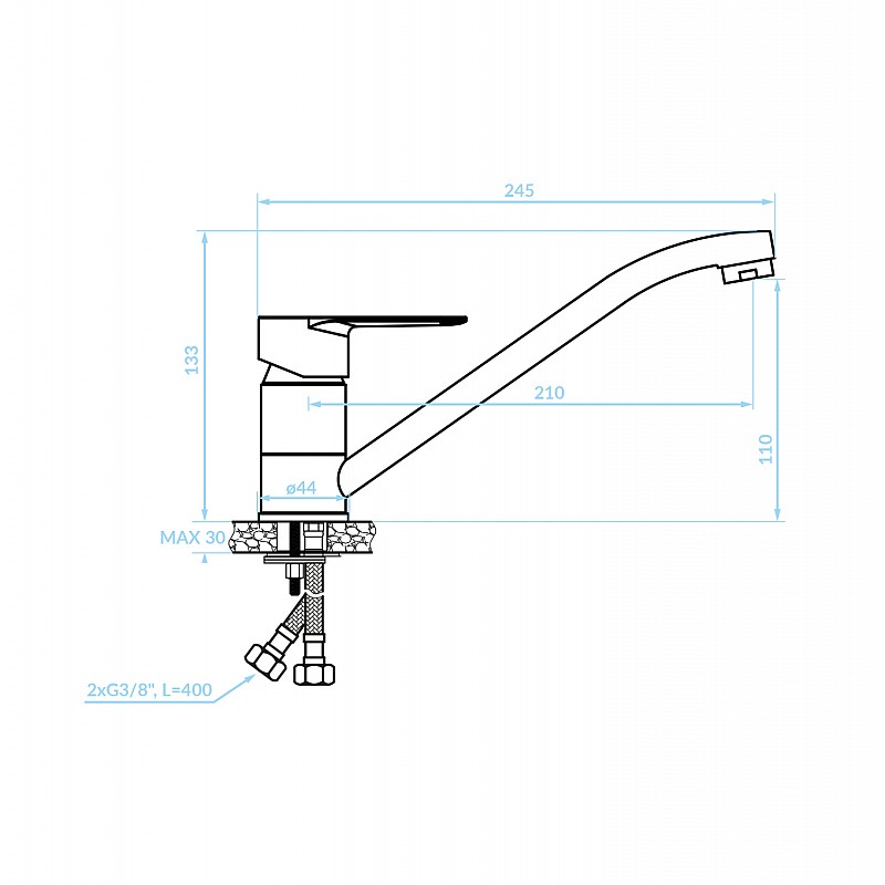ΜΠΑΤΑΡΙΑ ΚΟΥΖΙΝΑΣ ΠΑΓΚΟΥ HM4865 ΜΑΚΡΥ ΡΟΥΞΟΥΝΙ-ΧΡΩΜΙΟΥ--24.5x13.3Υεκ