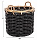 ΣΕΤ 2 ΚΑΛΑΘΙΑ POTTS HM4379 ΜΑΥΡO&ΦΥΣΙΚΟ ΧΡΩΜΑ- CL RATTAN Φ61+Φ45εκ.