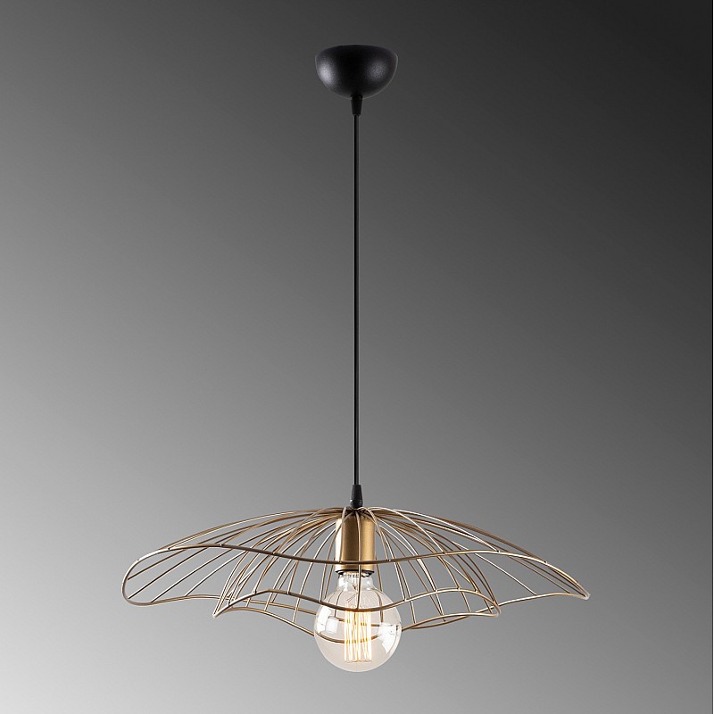 ΦΩΤΙΣΤΙΚΟ ΟΡΟΦΗΣ ΜΕΤΑΛΛΙΚΟ ΚΡΕΜΑΣΤΟ ΧΡΥΣΟ ΟΞΥΝΤΕ HM7229.04 Φ50x111 εκ.