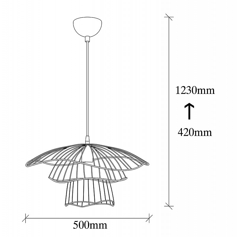 ΦΩΤΙΣΤΙΚΟ ΟΡΟΦΗΣ ΜΕΤΑΛΛΙΚΟ ΚΡΕΜΑΣΤΟ ΜΑΥΡΟ HM7231 E27 Φ50x123 εκ.