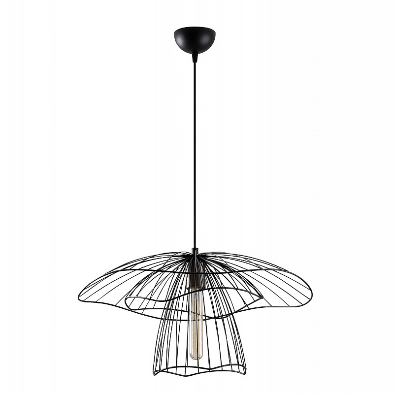 ΦΩΤΙΣΤΙΚΟ ΟΡΟΦΗΣ ΜΕΤΑΛΛΙΚΟ ΚΡΕΜΑΣΤΟ ΜΑΥΡΟ HM7231 E27 Φ50x123 εκ.