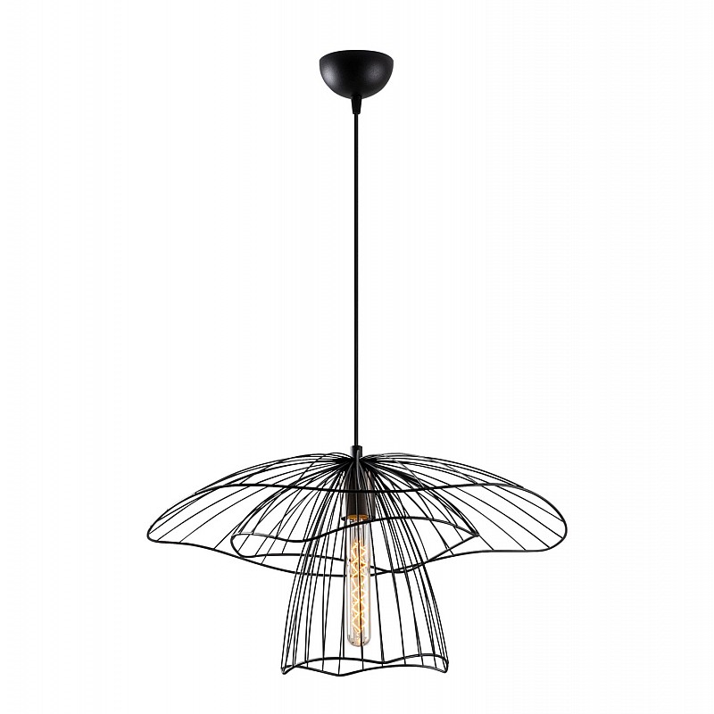 ΦΩΤΙΣΤΙΚΟ ΟΡΟΦΗΣ ΜΕΤΑΛΛΙΚΟ ΚΡΕΜΑΣΤΟ ΜΑΥΡΟ HM7231 E27 Φ50x123 εκ.