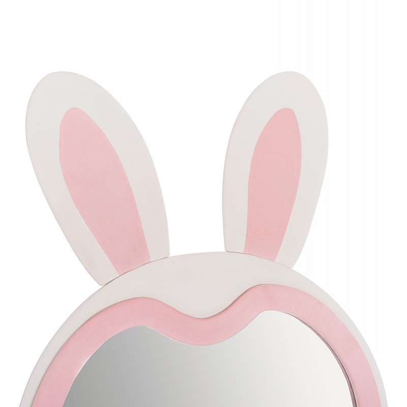ΠΑΙΔΙΚΟΣ ΚΑΘΡΕΦΤΗΣ ΔΑΠΕΔΟΥ BUNNY HM4489.01 MDF ΡΟΖ & ΛΕΥΚΟ-ΜΑΥΡΟ STAND 80x162Υεκ.