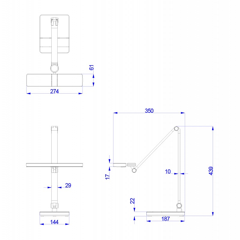 ΦΩΤΙΣΤΙΚΟ ΓΡΑΦΕΙΟΥ LED BLAIN PRO HM4461.08 ΑΣΗΜΙ ΜΑΤ ABS 35x43,9Υεκ.