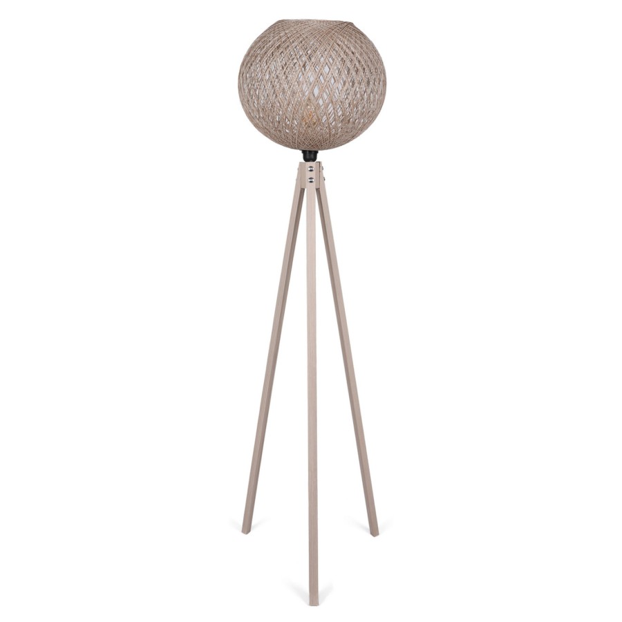 ΦΩΤΙΣΤΙΚΟ ΔΑΠΕΔΟΥ ΞΥΛΙΝΟ ΚΑΙ ΚΑΠΕΛΟ ΑΠΟ ΣΧΟΙΝΙ ΜΠΕΖ HM7376.01 Φ38x145Υ εκ.