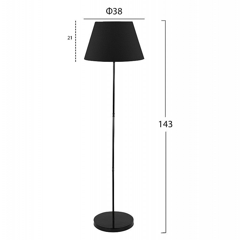 ΦΩΤΙΣΤΙΚΟ ΔΑΠΕΔΟΥ ΜΕΤΑΛΛΙΚΟ ΜΑΥΡΟ HM7610.02 Φ38x143 εκ. ΦΩΤΙΣΤΙΚΟ ΔΑΠΕΔΟΥ ΜΕΤΑΛΛΙΚΟ ΜΑΥΡΟ HM7610.02 Φ38x143 εκ.