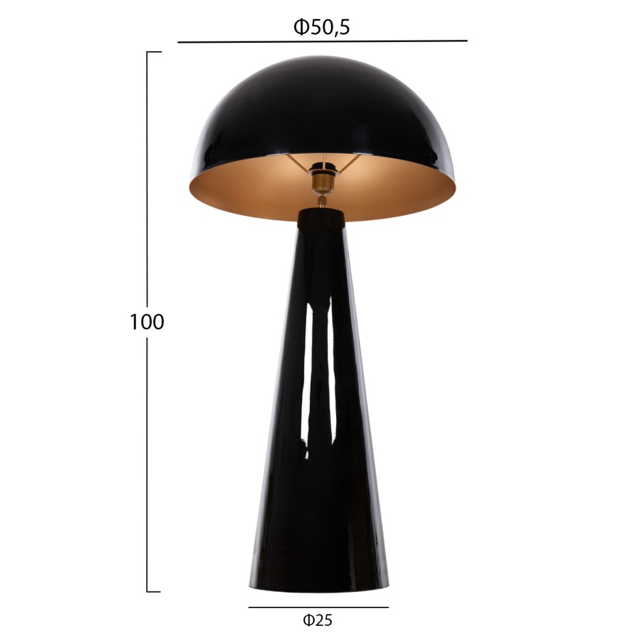 ΦΩΤΙΣΤΙΚΟ ΔΑΠΕΔΟΥ SMUSH HM4256.04 ΜΕΤΑΛΛΟ ΜΑΥΡΟ-ΡΥΘΜΙΖΟΜΕΝΟ ΚΑΠΕΛΟ Φ50x100Υ