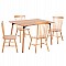 ΣΕΤ ΤΡΑΠΕΖΑΡΙΑΣ 5ΤΜΧ LUCIEN HM21183 MDF TOP & ΞΥΛΟ ΟΞΙΑΣ ΣΕ ΦΥΣΙΚΟ ΧΡΩΜΑ