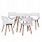 ΣΕΤ ΤΡΑΠΕΖΑΡΙΑΣ 5ΤΜΧ MAGGIE HM21186 MDF TOP & ΠΟΛΥΠΡΟΠΥΛΕΝΙΟ ΣΕ ΛΕΥΚΟ ΧΡΩΜΑ