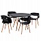 ΣΕΤ ΤΡΑΠΕΖΑΡΙΑΣ 5ΤΜΧ MAGGIE HM21187 MDF TOP & ΠΟΛΥΠΡΟΠΥΛΕΝΙΟ ΣΕ ΜΑΥΡΟ ΧΡΩΜΑ
