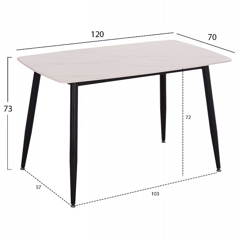 ΣΕΤ ΤΡΑΠΕΖΑΡΙΑΣ 5ΤΜΧ LATRELL HM21192 ΤΡΑΠΕΖΙ ΚΕΡΑΜΙΚΟ TOP-ΒΕΛΟΥΔΟ ΓΚΡΙ ΚΑΡΕΚΛΕΣ