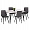 ΣΕΤ ΤΡΑΠΕΖΑΡΙΑΣ 5ΤΜΧ LATRELL HM21192 ΤΡΑΠΕΖΙ ΚΕΡΑΜΙΚΟ TOP-ΒΕΛΟΥΔΟ ΓΚΡΙ ΚΑΡΕΚΛΕΣ