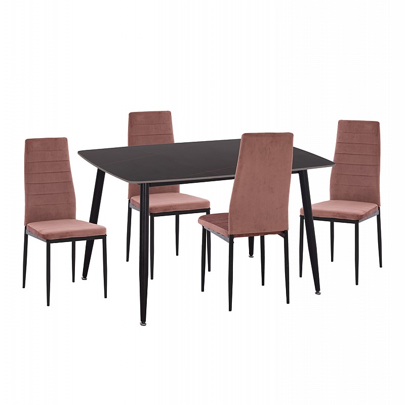 ΣΕΤ ΤΡΑΠΕΖΑΡΙΑΣ 5ΤΜΧ RAVEN HM21264.02 ΚΕΡΑΜΙΚΟ TOP ΜΑΥΡΟ ΜΑΡΜΑΡΟ--ΒΕΛΟΥΔΟ ΣΑΠΙΟ ΜΗΛΟ