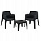 ΣΕΤ 3ΤΜΧ ΠΟΛΥΠΡΟΠΥΛΕΝΙΟΥ SLEEK HM21267.02 ΤΡΑΠΕΖΑΚΙ & 2 ΠΟΛΥΘΡΟΝΕΣ-ΜΑΥΡΟ
