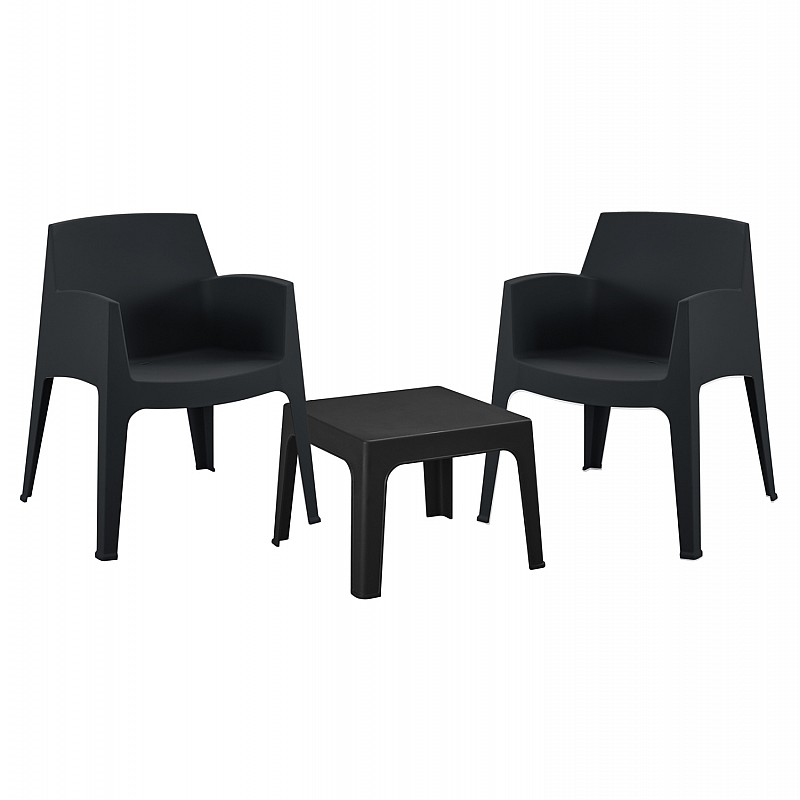 ΣΕΤ 3ΤΜΧ ΠΟΛΥΠΡΟΠΥΛΕΝΙΟΥ SLEEK HM21267.02 ΤΡΑΠΕΖΑΚΙ & 2 ΠΟΛΥΘΡΟΝΕΣ-ΜΑΥΡΟ