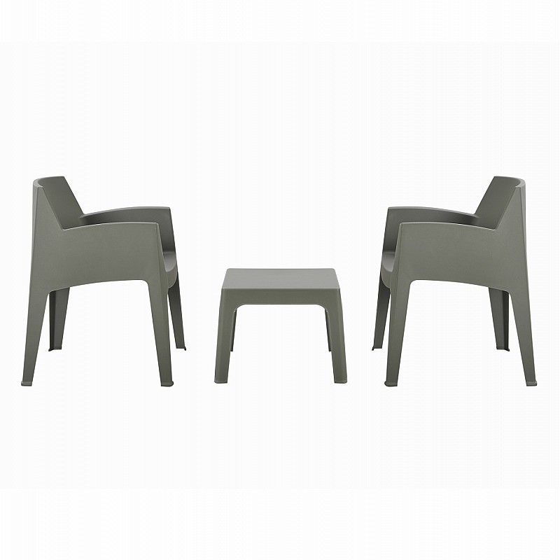 ΣΕΤ 3ΤΜΧ ΠΟΛΥΠΡΟΠΥΛΕΝΙΟΥ SLEEK HM21267.05 ΤΡΑΠΕΖΑΚΙ & 2 ΠΟΛΥΘΡΟΝΕΣ-DARK OLIVE GREEN